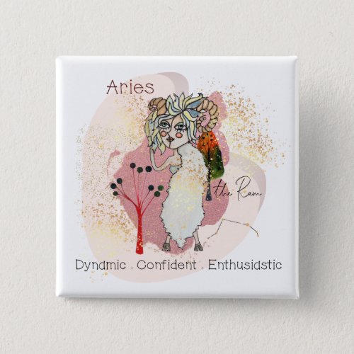 Aries The Ram Personality Traits Zodiac Sign Button