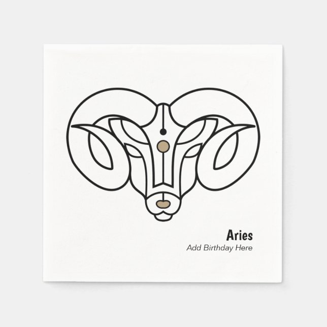 Aries the ram personalized trinket napkins (Front)