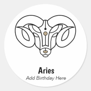 Aries the ram personalized zodiac classic round sticker
