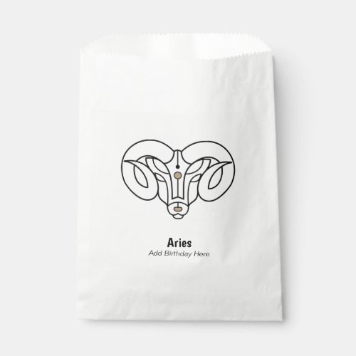 Aries the ram personalized zodiac favor bag