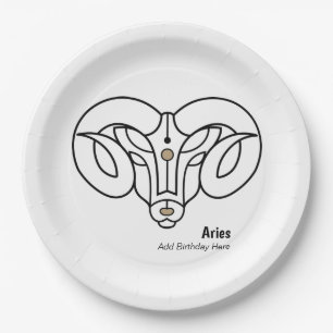Aries the ram personalized zodiac paper plates