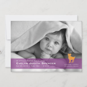 Aries the Ram Photo Birth Announcement Card