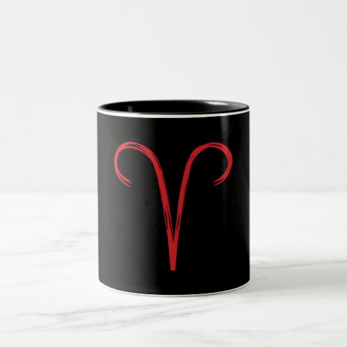 ARIES The Ram Red Brush Fire Sign Astrology Zodiac Two_Tone Coffee Mug