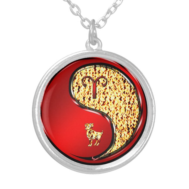 Aries the Ram Silver Plated Necklace (Front)