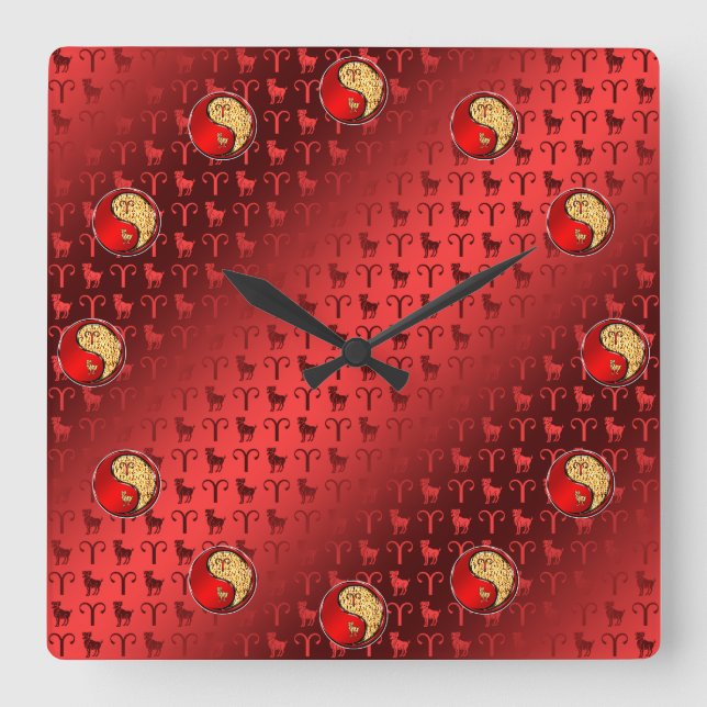 Aries the Ram Square Wall Clock (Front)