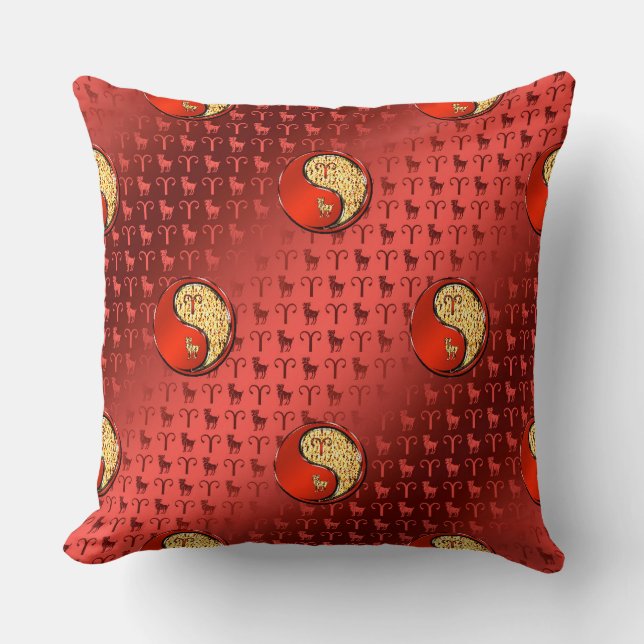 Aries the Ram Throw Pillow (Front)