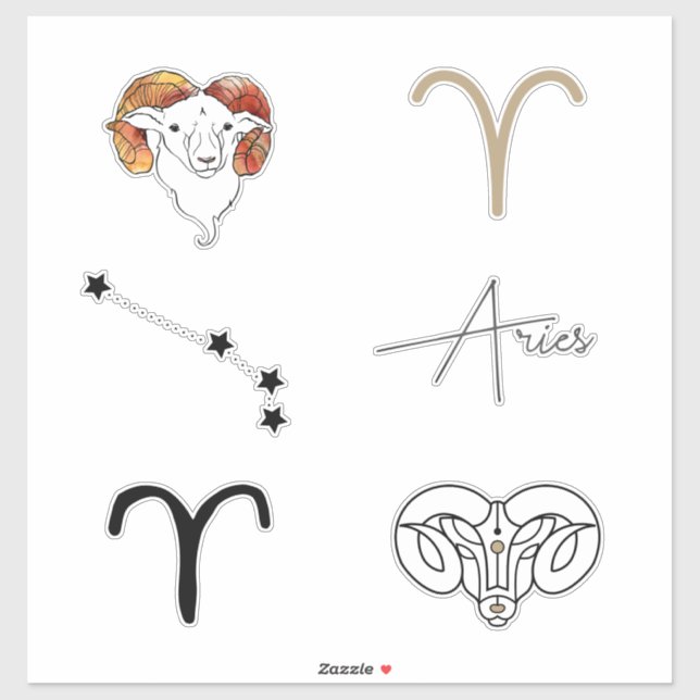 Aries the ram zodiac astrology birthday gold sticker (Sheet)