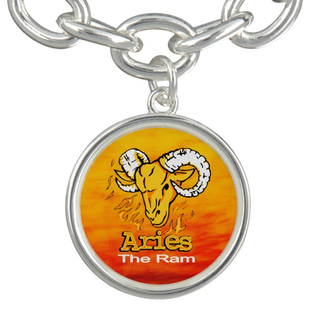 Aries the Ram zodiac astrology water charm Bracelet (Design)