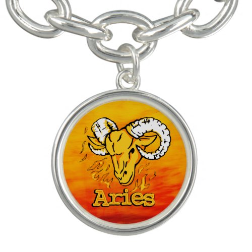 Aries the Ram zodiac astrology water charm Charm Bracelet