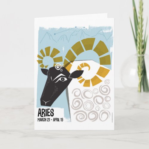 Aries the Ram Zodiac Card