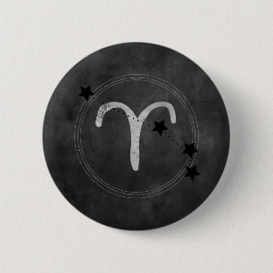Aries the Ram zodiac constellation stars grey Button