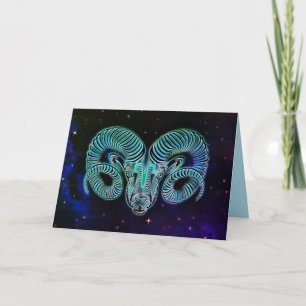 aries the ram zodiac greeting card
