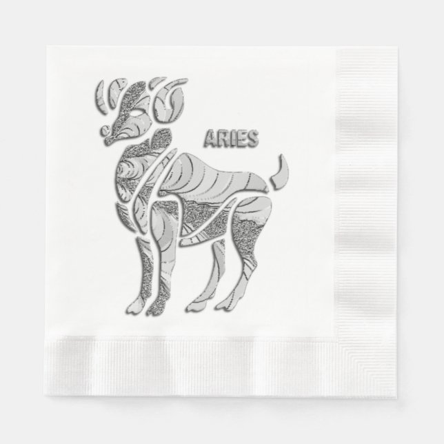 Aries the Ram Zodiac Paper Napkins (Front)