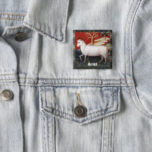 Aries the Ram Zodiac Sign Birthday Party Button