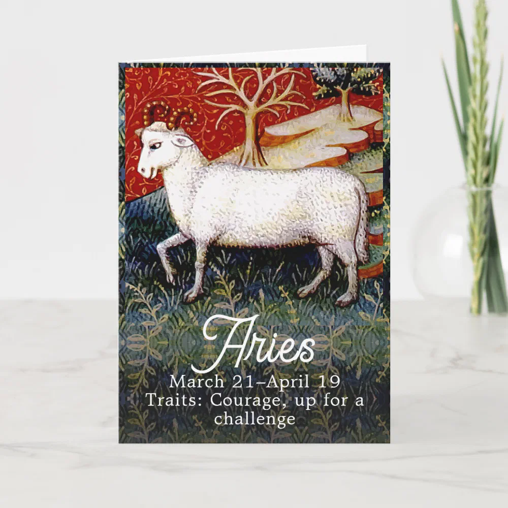 Aries the Ram Zodiac Sign Birthday Party Card