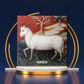 Aries the Ram Zodiac Sign Birthday Party Ceramic Tile