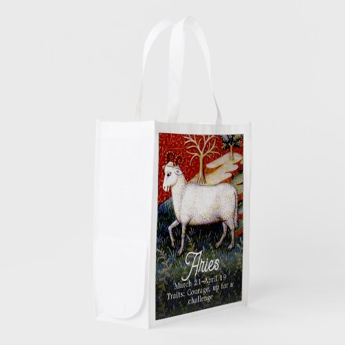 Aries the Ram Zodiac Sign Birthday Party Grocery Bag