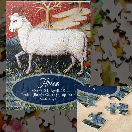 Aries the Ram Zodiac Sign Birthday Party Jigsaw Puzzle