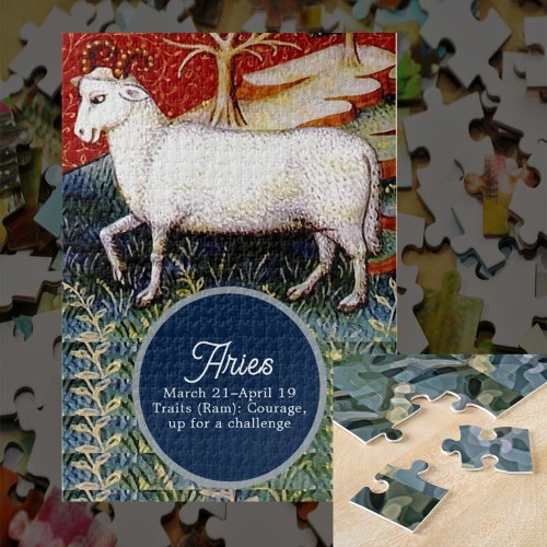 Aries the Ram Zodiac Sign Birthday Party Jigsaw Puzzle