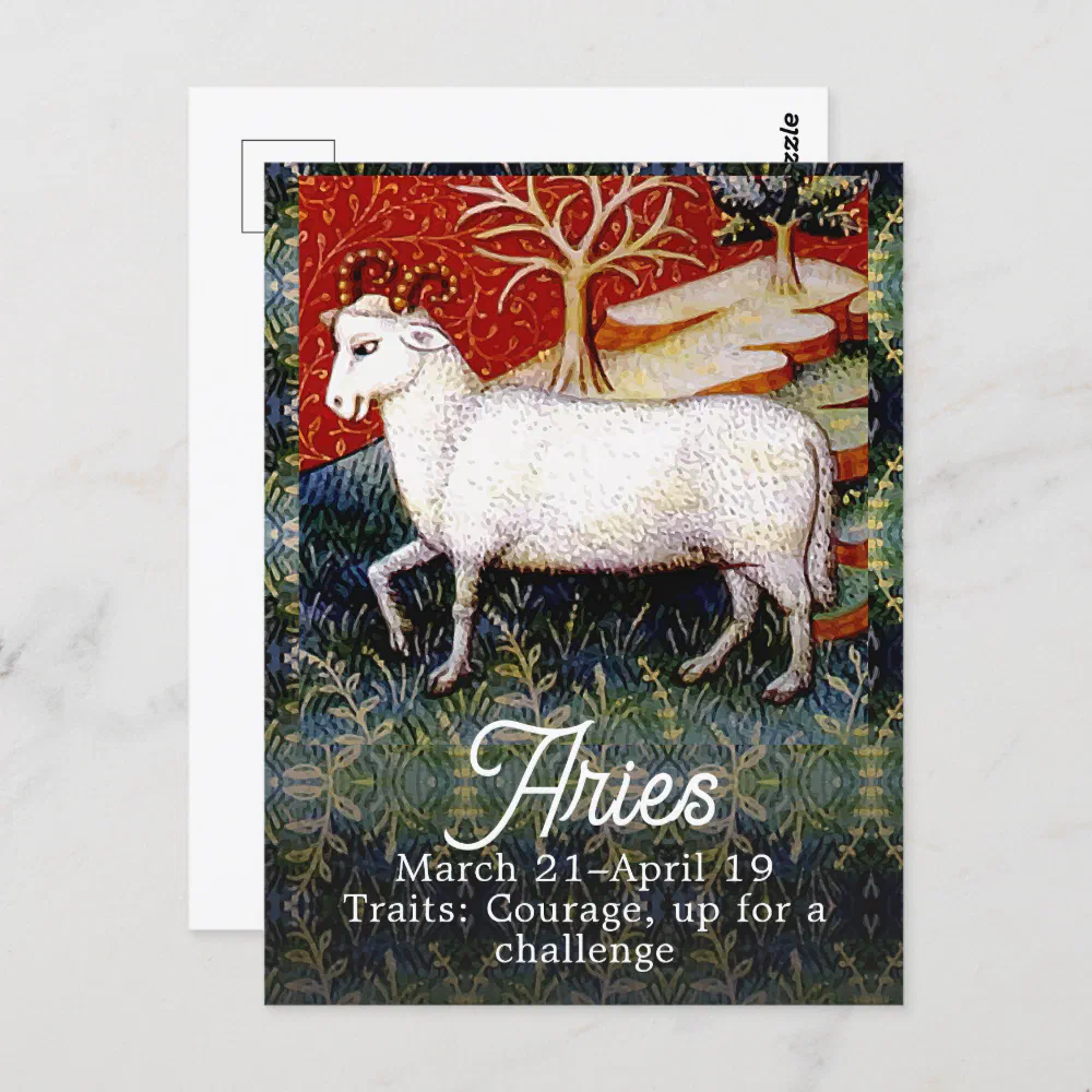 Aries the Ram Zodiac Sign Birthday Party Postcard