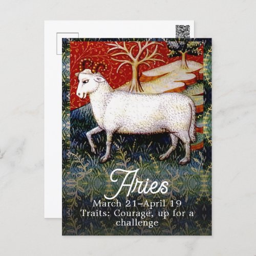 Aries the Ram Zodiac Sign Birthday Party Postcard