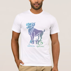 Aries the Ram Zodiac Sign Blue & Purple T-Shirt