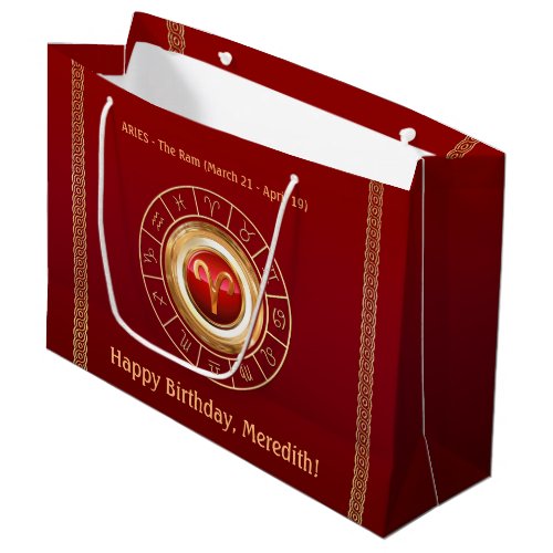 Aries _ The Ram Zodiac Sign Large Gift Bag