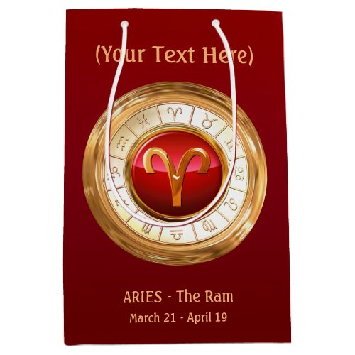 Aries _ The Ram Zodiac Sign Medium Gift Bag