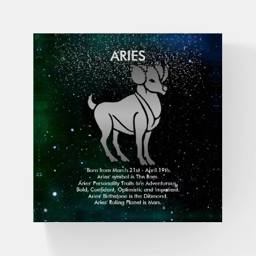 Aries  The Ram _ Zodiac Sign  Paperweight