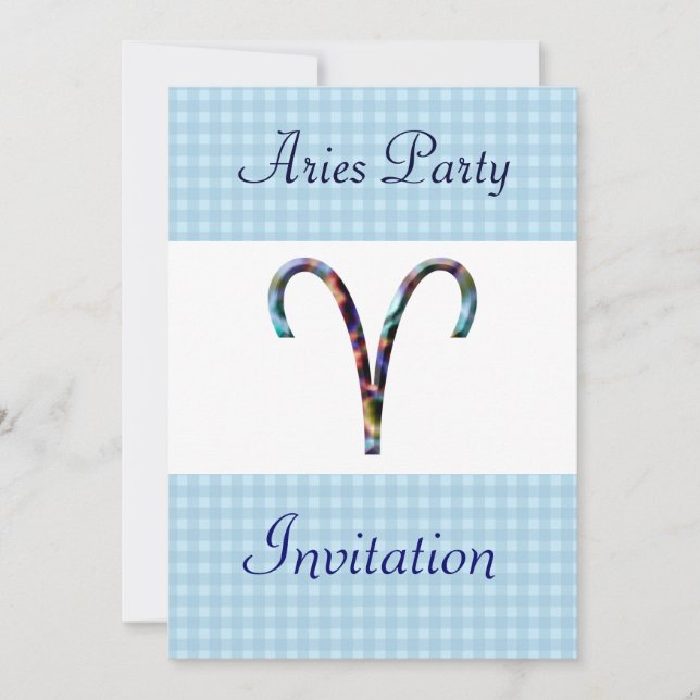 Aries Themed Birthday Party Invitation -Zodiac (Front)