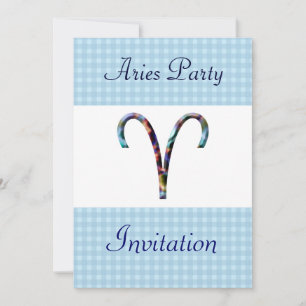 Aries Themed Birthday Party Invitation -Zodiac