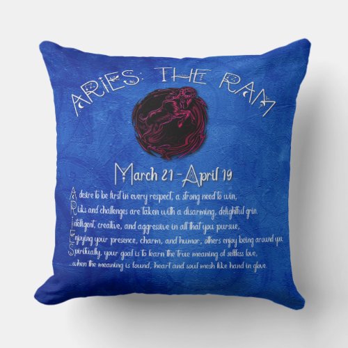 Aries Throw Pillow 20 x 20