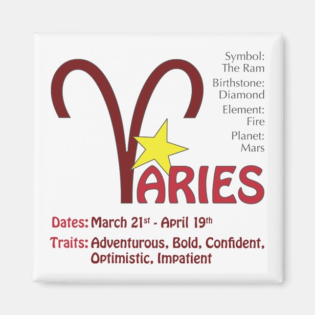 Aries Traits Magnet (Front)