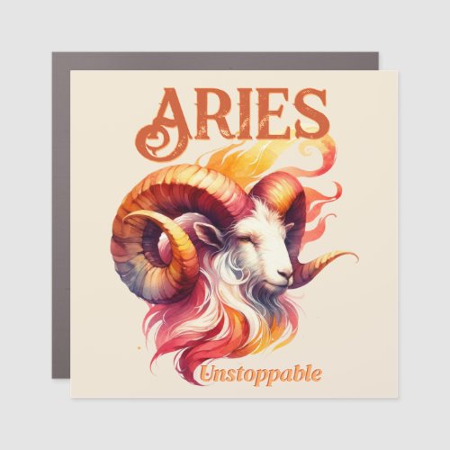 Aries Unstoppable Ram Watercolor Zodiac Fire Sign