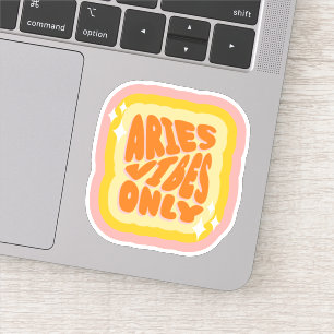 Aries Vibes Only Girl Aesthetic Horoscope Sticker