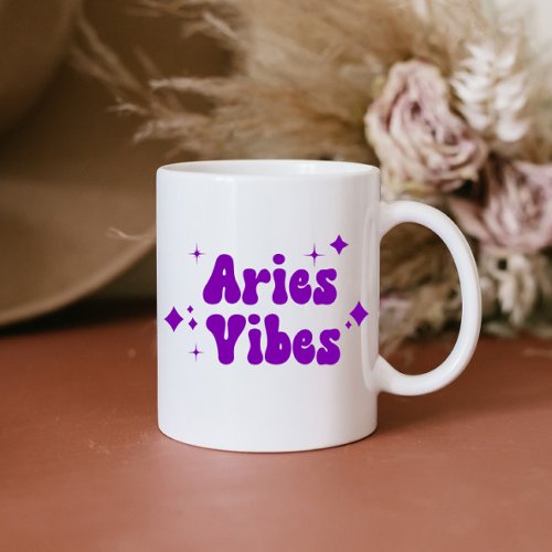Aries Vibes Zodiac Astrology Purple Stars Coffee M Coffee Mug