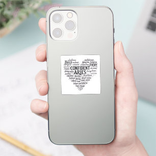 Aries Vinyl Sticker Zodiac Word Cloud
