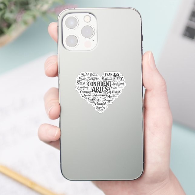 Aries Vinyl Sticker | Zodiac Word Cloud (Phone)