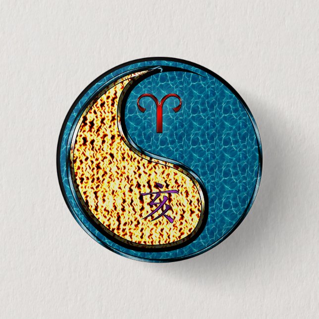 Aries & Water Boar Button (Front)