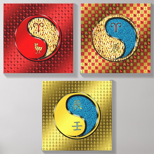 Aries & Water Dragon Canvas Photo Tile (Front Set)