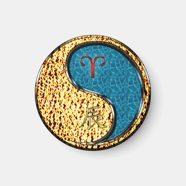 Aries & Water Dragon Magnet (Front)