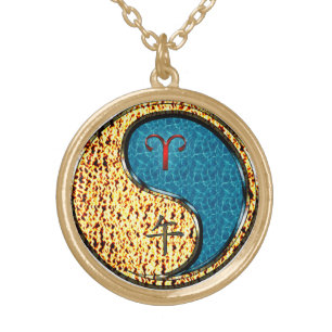 Aries & Water Horse Gold Plated Necklace