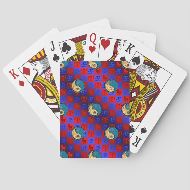 Aries & Water Ox Poker Cards (Back)
