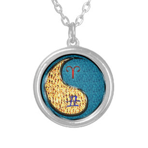 Aries & Water Ox Silver Plated Necklace