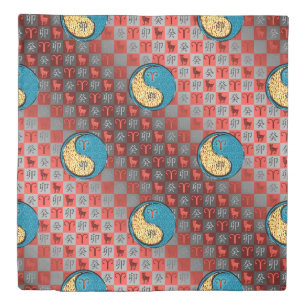 Aries & Water Rabbit Duvet Cover