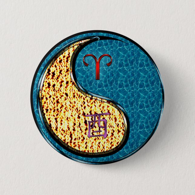 Aries & Water Rooster Button (Front)