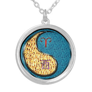 Aries & Water Rooster Silver Plated Necklace