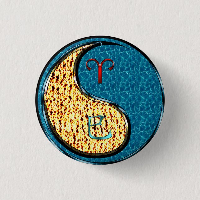 Aries & Water Snake  Button (Front)