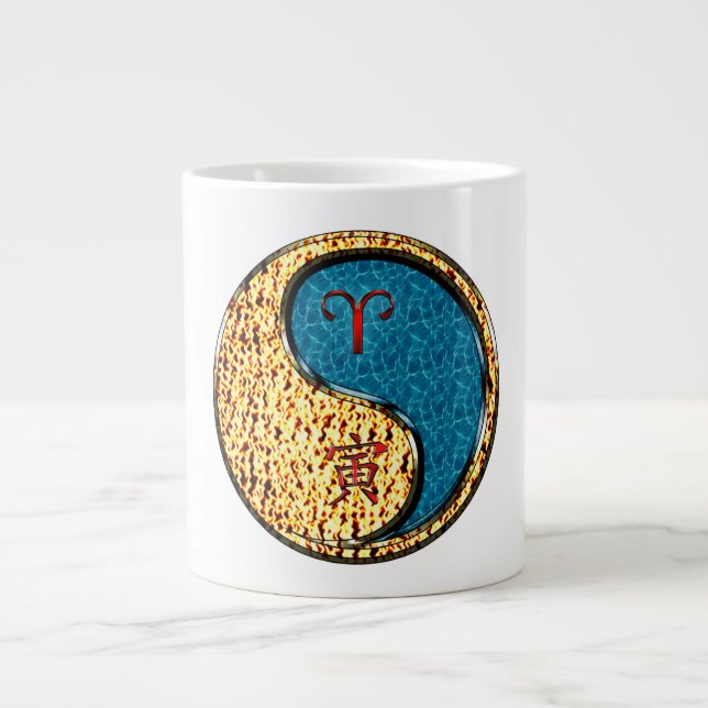 Aries & Water Tiger Giant Coffee Mug (Front)