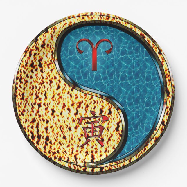 Aries & Water Tiger Paper Plates (Front)